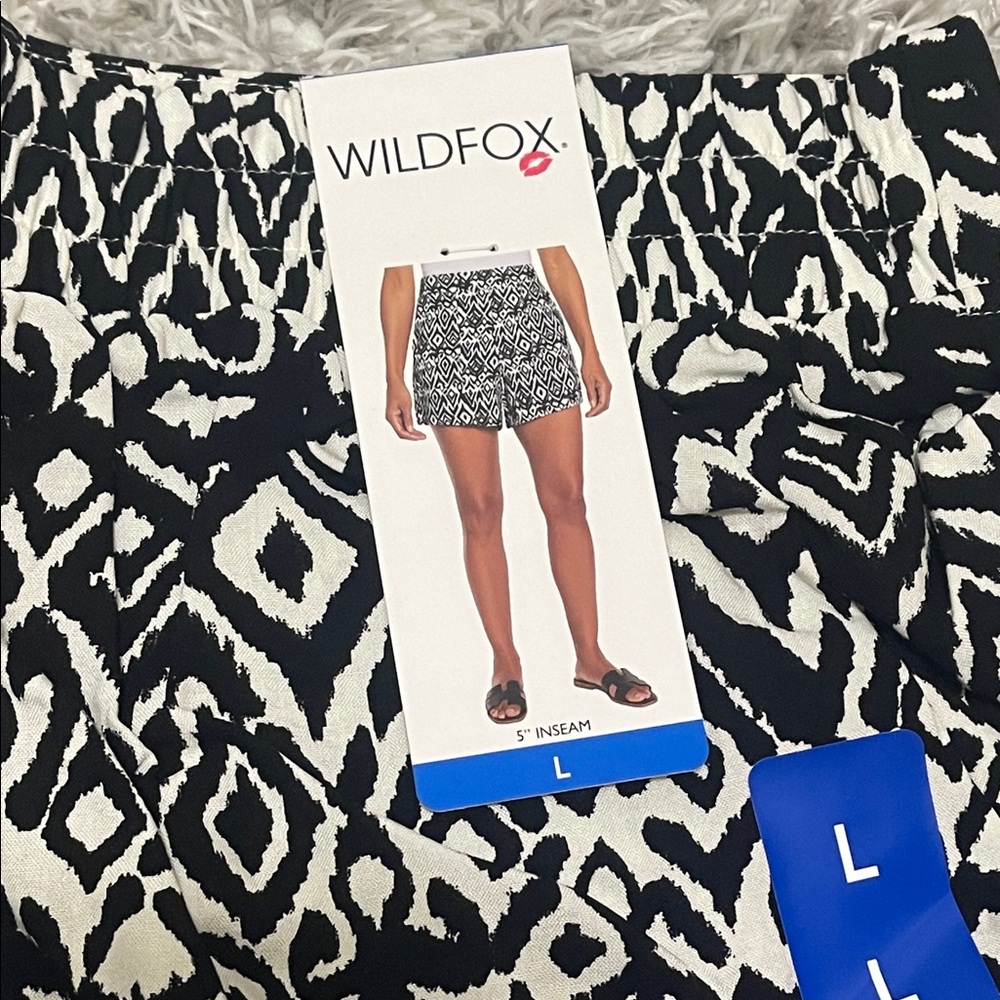 Wildfox High Waist Black and White Patterned Shorts